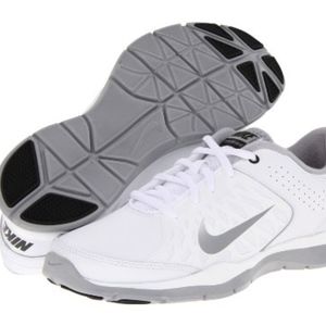 Nike White Leather Core Flex Cross-Trainers